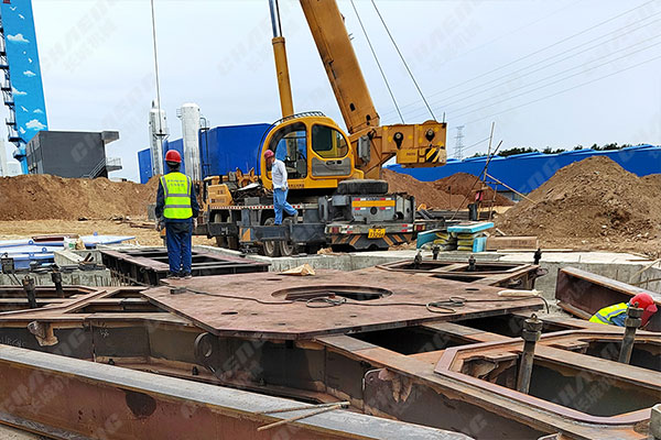 湖北年產60萬噸鋼渣線項目安裝現場